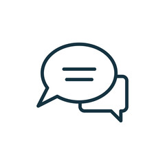 speech bubble thin, line icon on white background; isolated flat