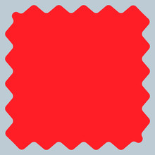 Square With Billowy Edges. Distorted, Deformed Square Frame, Bor