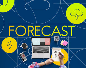 Poster - Forecast Season Temperature Cloud Graphic Concept