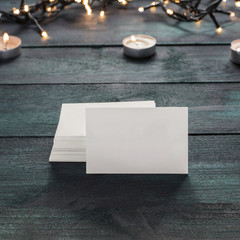 Wall Mural - Thick cardboard business card, blank for copyspace