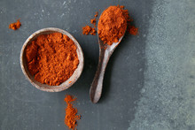 Grounded Red Paprika (chili Powder) In A Bowl