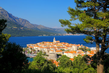 Wall Mural - View of Korcula old town, Croatia