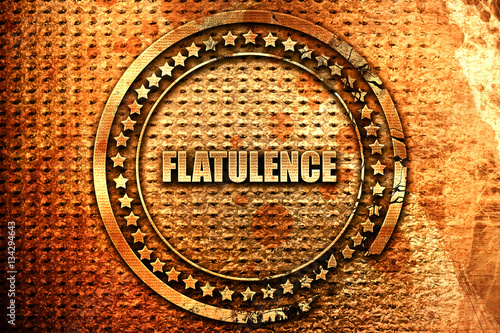 Fényképezés flatulence, 3D rendering, grunge metal stamp