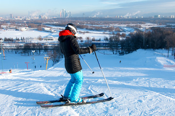 ski slope and athletes