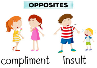 Poster - Opposite words for compliment and insult