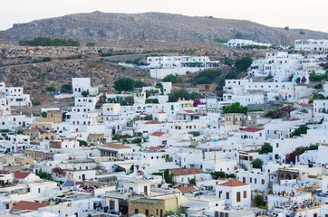 Poster - Roofs of Lindos town, Rhodes, Greece