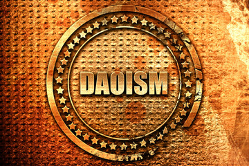 Sticker - daoism, 3D rendering, grunge metal stamp