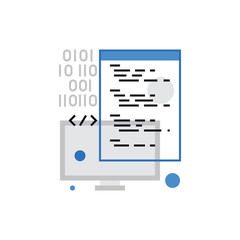 Fototapete - Coding Monoflat Icon.