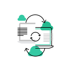 Aufkleber - Cloud Connection Monoflat Icon.