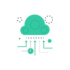 Aufkleber - Cloud Management Monoflat Icon