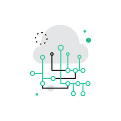 Aufkleber - Cloud Hosting Monoflat Icon.