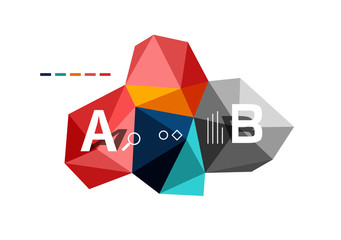 Abstract triangle low poly infographic template