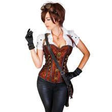 Steampunk Woman Wearing Vintage Corset And Retro Goggles
