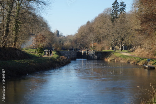 Fotografia, Obraz canal, Ille, et, Rance, saint-germain sur Ille; Bretagne, Ille et vilaine