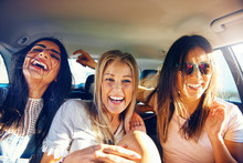 Three Vivacious Girlfriends On A Road Trip