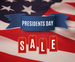 Sticker - Presidents Day sale background template.