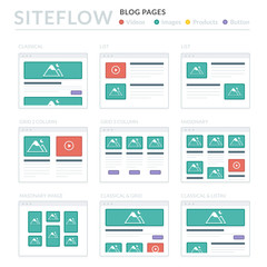 Wall Mural - website wireframe layouts ui kits for site map and ux design