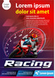 Vector template, vertical poster or print ads motor cycle racing event