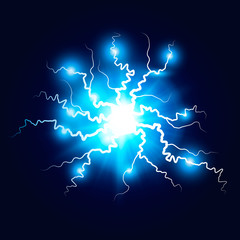 Ball lightning, plasma sphere, electric discharge vector abstrac