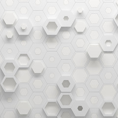 Wall Mural - Parametric hexagonal pattern, 3d illustration