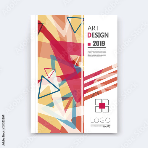 Abstract Composition Notebook Cover Red Triangle Font Texture