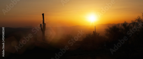 Phoenix Arizona Skyline Sunset Horizontal Banner Buy This Stock