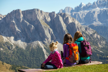 family at the Dolomites