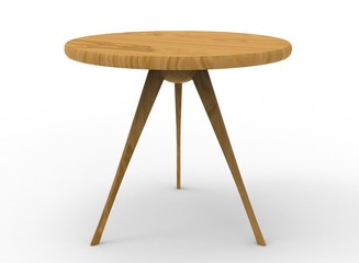 3d illustration of wooden table. white background isolated. icon for game web.