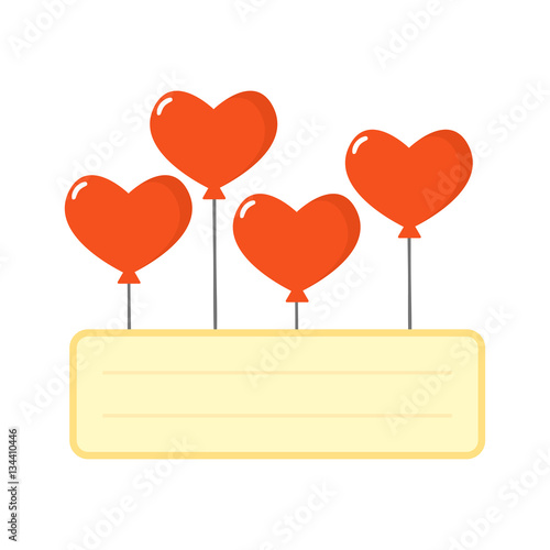 Balloons hearts vector set.