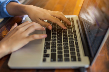 hand control on a laptop touchpad