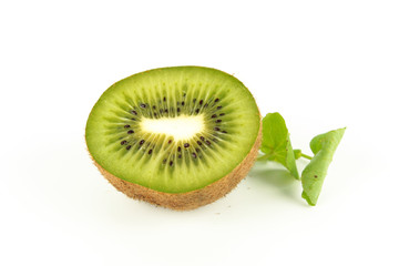 Wall Mural - whole and sliced kiwi, healthy food, tropical fruit