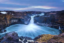 Waterfall In Iceland.