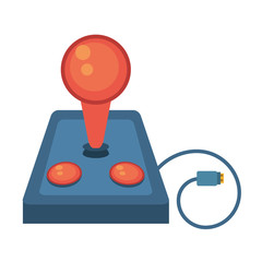 joystick controller retro game cable vector illustration eps 10