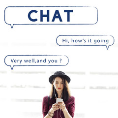 Poster - Social Network Speech Bubble Text Graphic Concept