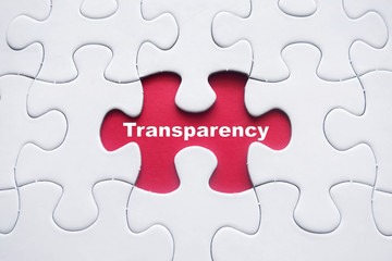 missing puzzle with transparency word