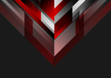 Abstract Tech Geometric Red Black Background