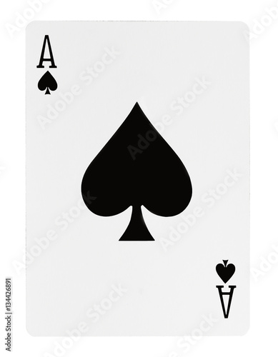 Ace of Spades playing card with clipping path плакат