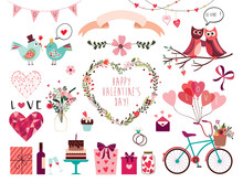 Valentine's Day Collection With Hand Drawn Decorative Elements