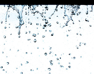 Wall Mural - water splash and water drop on white background