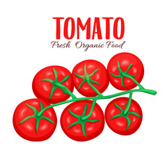 Sticker - Vector branch of tomatoes.