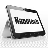Fototapeta Przestrzenne - Science concept: Tablet Computer with Nanotech on display