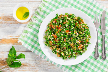 Poster - parsley salad or Tabbouleh, Middle Eastern vegetarian dish