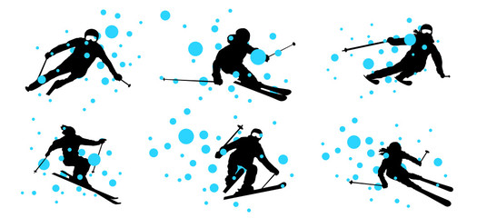 Wall Mural - Skifahrer Silhouette