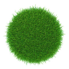 a round piece of cropped grass to be installed. 3d rendering