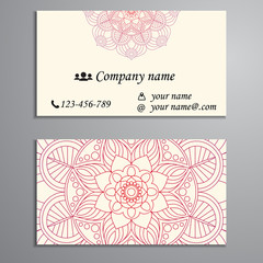 Invitation, business card or banner with text template. Round fl