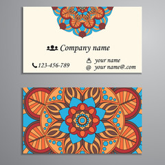 Invitation, business card or banner with text template. Round fl