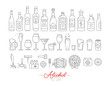 Flat alcohol icons