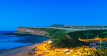 Cliff At Twilight Time In Saltburn By The Sea, North Yorkshire,