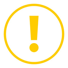 Yellow circle exclamation mark icon warning sign attention butto