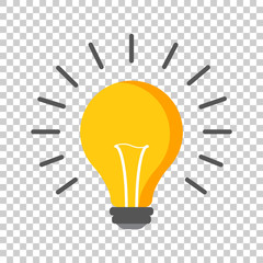 Halogen lightbulb icon. Light bulb sign. Electricity and idea symbol. Icon on isolated background. Flat vector illustration.